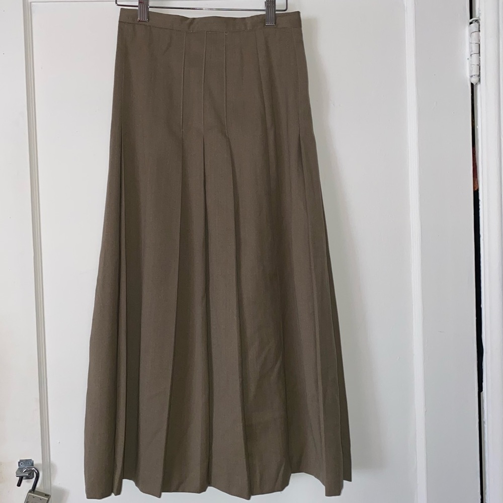 wool pleated MIDI skirt